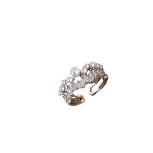 French - style Open Circle Ring With Hollowed - out Pearl Design - Zambeel