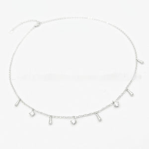French White Zirconium Tassel Water Drop Sterling Silver Necklace Niche Design - Zambeel