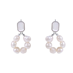 Freshwater Pearl Earrings Women's Light Luxury , Sweet Temperament, Shell Stud Earrings, Earrings - Zambeel