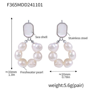 Freshwater Pearl Earrings Women's Light Luxury , Sweet Temperament, Shell Stud Earrings, Earrings - Zambeel