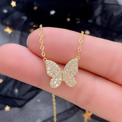Full - Crystal Butterfly Necklace Ethereal - Zambeel