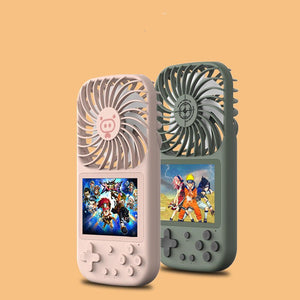 Gaming Mini Videogames Machine Player Mini Summer Handheld Fan Personal Games Console Fan for Office Outdoor Travel - Zambeel