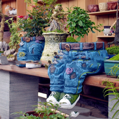 Garden Art Jeans Garden Decoration Flower Pot - Zambeel