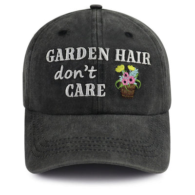 Garden Hair Hat For Men Women, Adjustable Embroidered Wash Cotton Baseball Cap - Zambeel