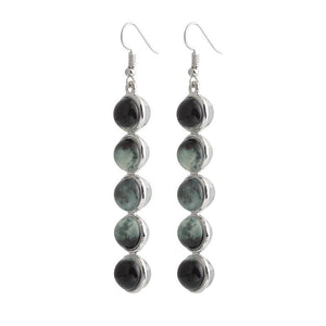Gemstone Moon Fashion Glass Ball Star Long Earrings - Zambeel