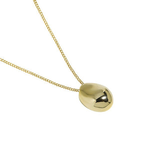 Geometric Ellipse Glossy Three - dimensional Egg - Shaped S925 Sterling Silver Pendant For Women - Zambeel