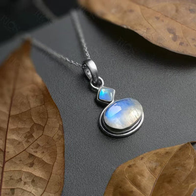 Geometric Gemstone Pendant Necklace Stylish And Unique - Zambeel