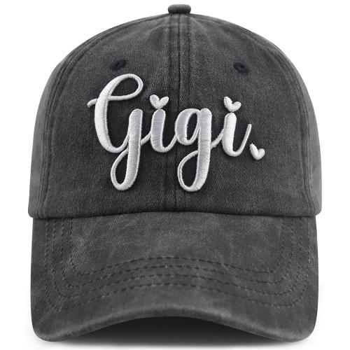 Gigi Hat For Men Women, Adjustable Embroidered Wash Cotton Baseball Cap - Zambeel