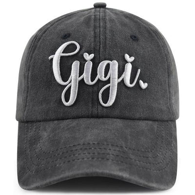 Gigi Hat For Men Women, Adjustable Embroidered Wash Cotton Baseball Cap - Zambeel