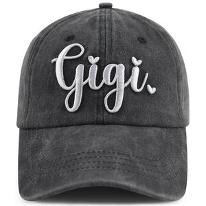 Gigi Hat For Men Women, Adjustable Embroidered Wash Cotton Baseball Cap - Zambeel