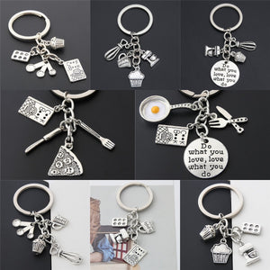 Girl Heart Cake Mold Pizza Keychain Bag Charm - Zambeel