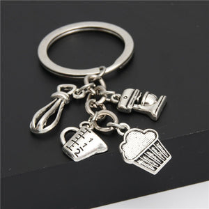 Girl Heart Cake Mold Pizza Keychain Bag Charm - Zambeel