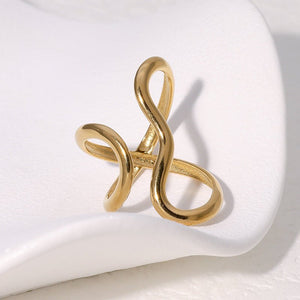Glossy Special - shaped Line Design Sense Index Finger Ring Exaggerated Personalized Simple - Zambeel