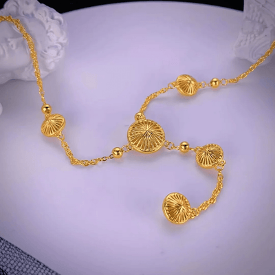 Gold Circle Tassel Necklace - Zambeel