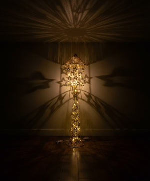 Gold Decorative LED Lantern Stand - Zambeel