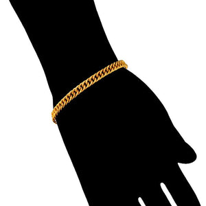 Gold - plated Copper Bracelet Men's Lady Couple Jewelry Alloy Curb Necklace - Zambeel