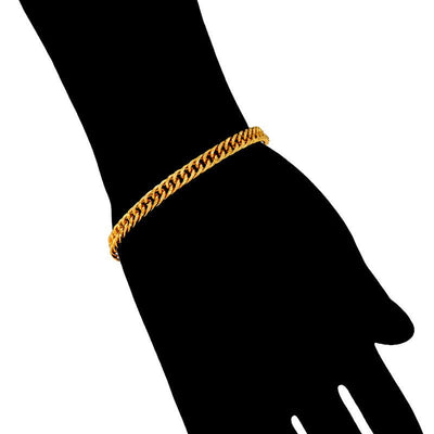 Gold - plated Copper Bracelet Men's Lady Couple Jewelry Alloy Curb Necklace - Zambeel