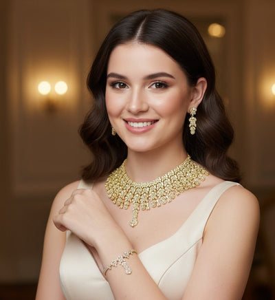 Golden Noor Bridal Choker Set - Zambeel