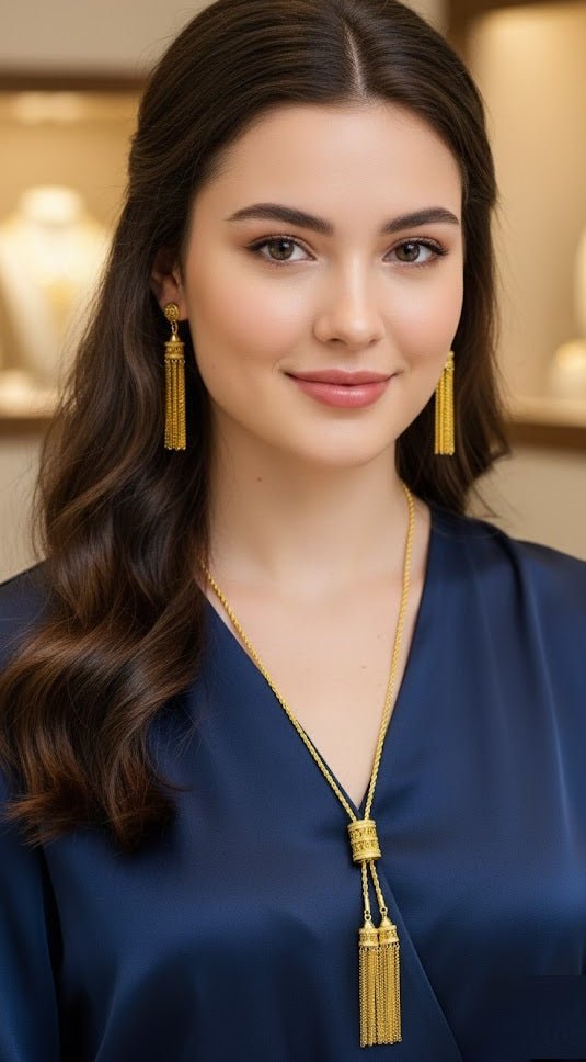 Grace Tassel Necklace Set - Zambeel