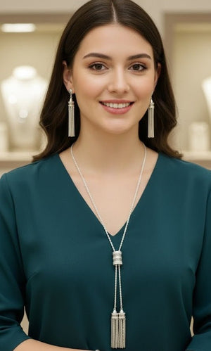 Grace Tassel Necklace Set - Zambeel