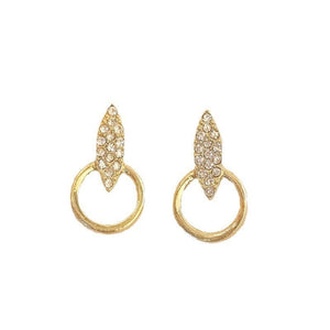 Graceful Geometric Stud Diamond Circle Design High - Grade Earrings - Zambeel