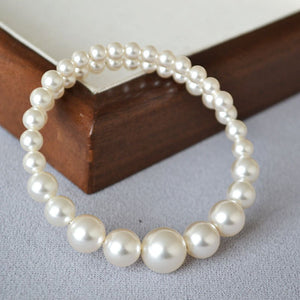 Gradient - Size Pearl Fashion Bracelet For Elegant Ladies - Zambeel