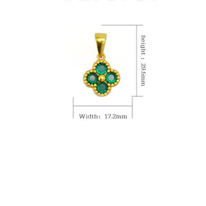 Green 4 Leaf Clover 24K Gold Necklace For Women, Lucky Pendant Chain Necklace Jewelry - Zambeel