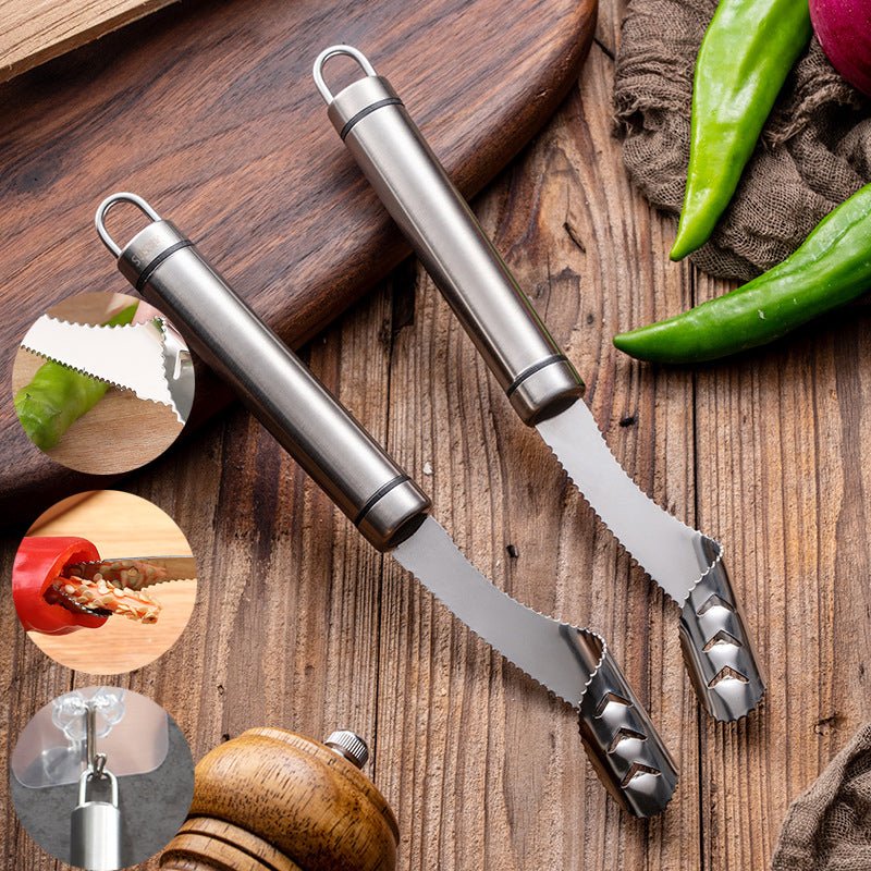 Green Pepper Nucleation Seed Picker Household Kitchen Supplies Core Remover Kitchen Tools - Zambeel