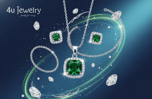 Green Square Cubic Zirconia Set - Zambeel