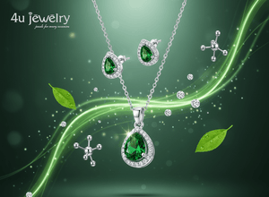 Green Teardrop Cubic Zirconia Set - Zambeel
