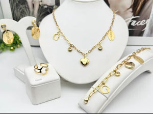 Guess Heart Charm Jewelry Set - Zambeel