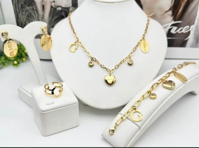 Guess Heart Charm Jewelry Set - Zambeel