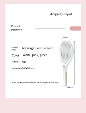Hair Comb Tennis Racket Fluffy Combs High Skull Top Hair Artifact Airbag Cushion Massage Comb Barber Tools Hair Detangler Hairbrush For Thick Hair Self Cleaning Curly Hair Brush For Curly Hair - Zambeel