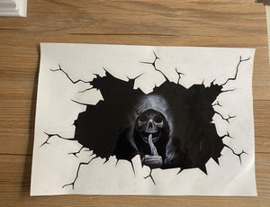 Halloween Car Wall Floor Skull Bumper Horror Sticker - Zambeel