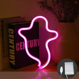Halloween Ghost Neon Home Creative Modeling Lamp - Zambeel