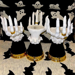 Halloween Palm Tray Candle Holder Halloween Witch Palm Candle Holder Decoration Home Decor - Zambeel