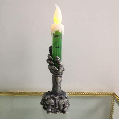 Halloween Skeleton Ghost Holding Candle Light - Zambeel
