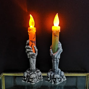 Halloween Skeleton Ghost Holding Candle Light - Zambeel