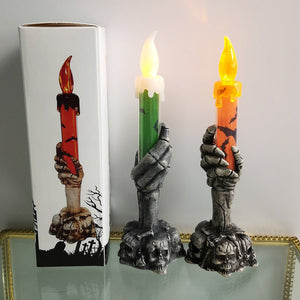 Halloween Skeleton Ghost Holding Candle Light - Zambeel