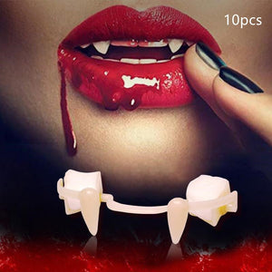 Halloween Vampire Teeth Retractable Fangs Masquerade Party Horror Zombie Teeth Cosplay Costume Props - Zambeel