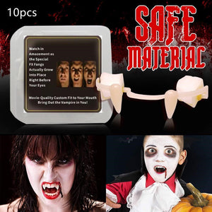 Halloween Vampire Teeth Retractable Fangs Masquerade Party Horror Zombie Teeth Cosplay Costume Props - Zambeel