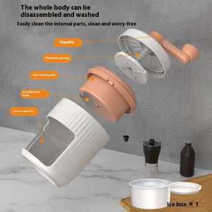 Hand - cranked Ice Shaving Machine Small Household Ice Crusher Hand - cranked Smoothie Machine Hail Ice Machine Kitchen Gadgets - Zambeel