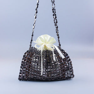 Handmade Flat Beads Woven Large Dumpling Fashion Trendy One - shoulder Handbag - Zambeel