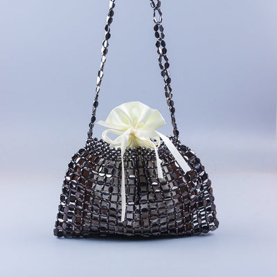 Handmade Flat Beads Woven Large Dumpling Fashion Trendy One - shoulder Handbag - Zambeel