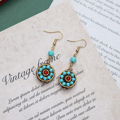 Handmade Niche Nepalese Exotic Tibetan Ethnic - Style Earrings - Zambeel