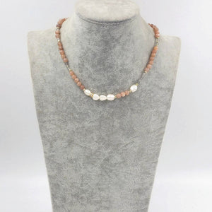 Handmade Sunstone Round Bead Necklace - Zambeel