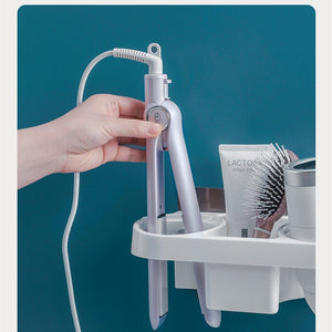 Hands Free Hair Dryer Holder Storage Box Curling Iron Shelf For Bathroom Organizer Storage Rack Bathroom Accessories Set Home - Zambeel
