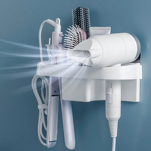 Hands Free Hair Dryer Holder Storage Box Curling Iron Shelf For Bathroom Organizer Storage Rack Bathroom Accessories Set Home - Zambeel