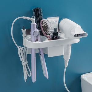 Hands Free Hair Dryer Holder Storage Box Curling Iron Shelf For Bathroom Organizer Storage Rack Bathroom Accessories Set Home - Zambeel