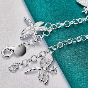 Hanging Five Dragonfly Coil Shrimp Buckle Bracelet For Women - Zambeel